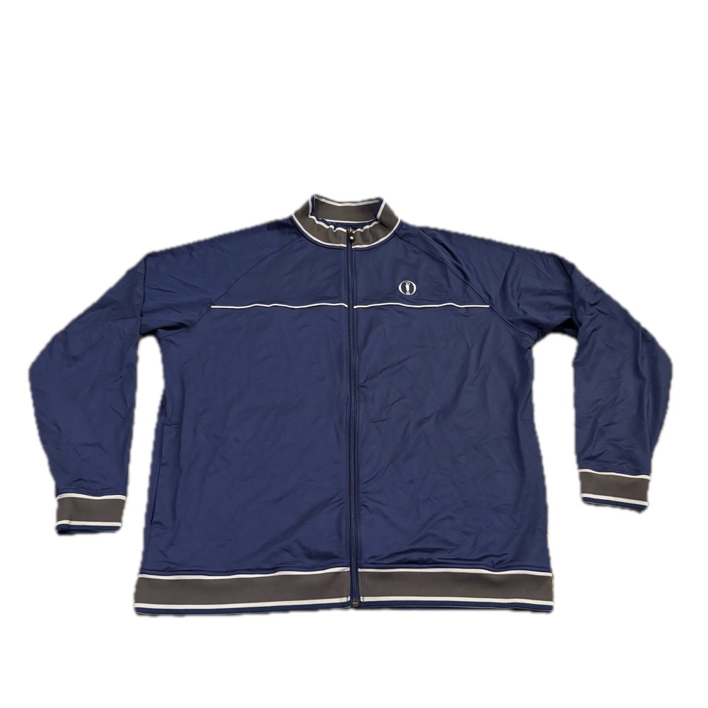 FootJoy Mens Open Championship Full Zip Track Jacket Navy Blue Golf Size Large